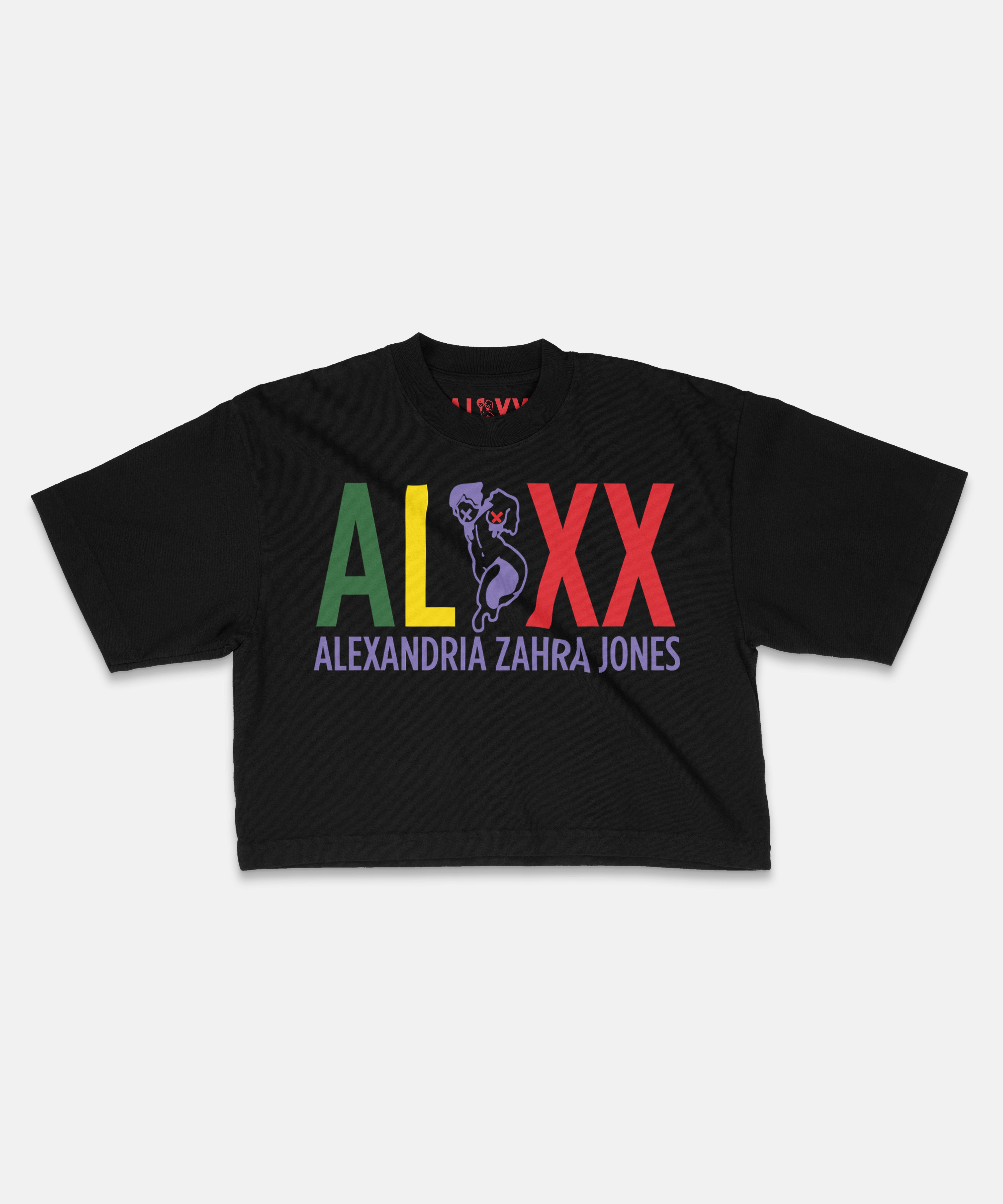 ALXX SIGNATURE CROP TEE TRUE BLACK